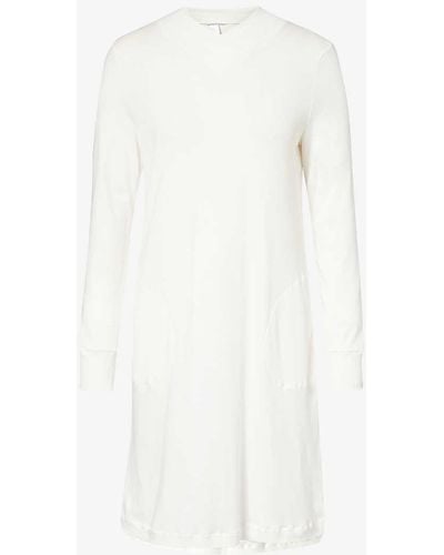 Hanro Loane V-neck Cotton Nightdress - White
