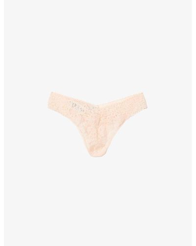 Hanky Panky Daily Lace Mid-rise Stretch-lace Thong - White