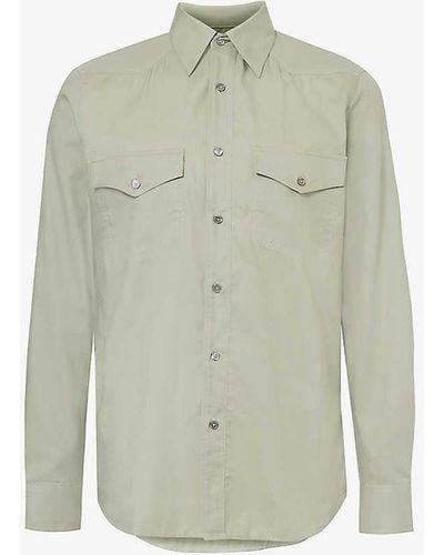 Paul Smith Cuban Flap-pocket Regular-fit Cotton Shirt Xx - Green