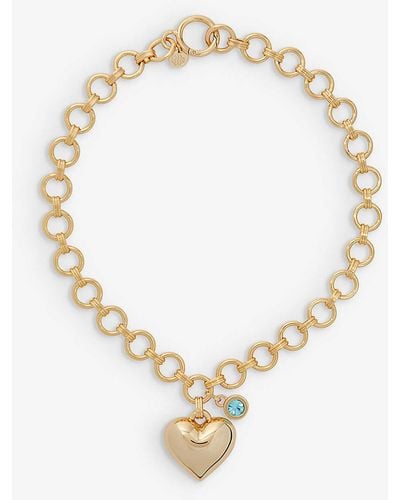Maje Big Heart Yellow-gold Brass Pendant Necklace - Metallic