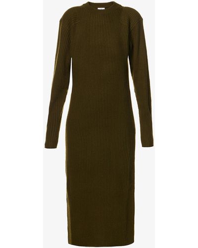 Anine Bing Aurora Slim-fit Knitted Maxi Dress - Green