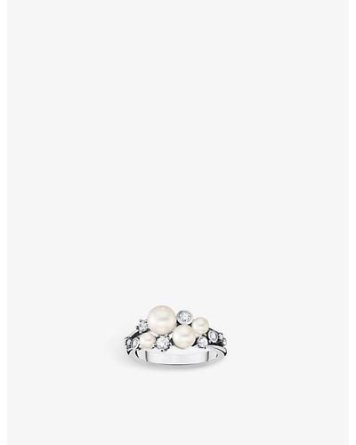 Thomas Sabo Cluster Sterling-silver Zirconia And Pearl Ring - White
