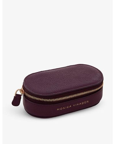 Monica Vinader Logo-embossed Zipped Leather Jewelry Box - Purple