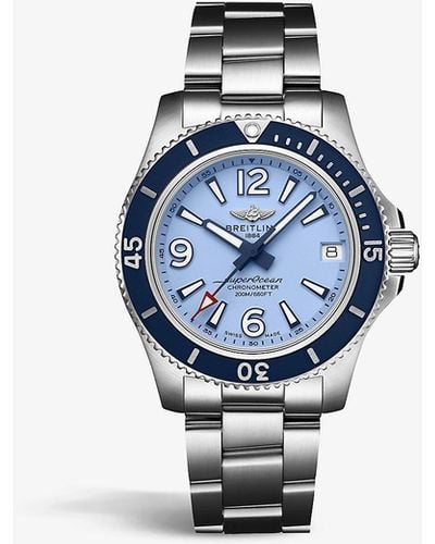 Breitling A17316d81c1a1 Superocean Stainless Steel Automatic Watch - Blue
