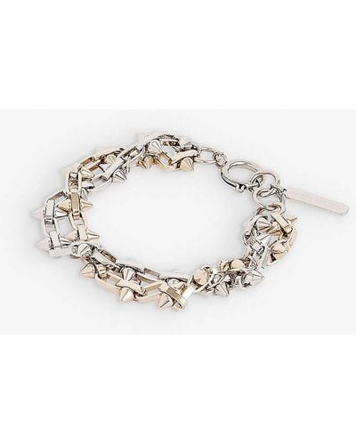 Justine Clenquet Nomi Stud-embellished Brass Bracelet - White