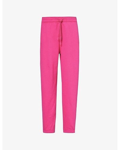 adidas By Stella McCartney Slip-pocket Brand-print Organic-cotton jogging Bottoms X - Pink