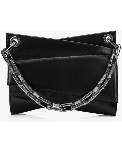 Christian Louboutin Loubitwist Patent-leather Shoulder Bag - Black