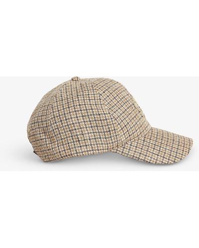 Ted Baker Conor Checked Logo-embroidered Wool Baseball Cap - Brown
