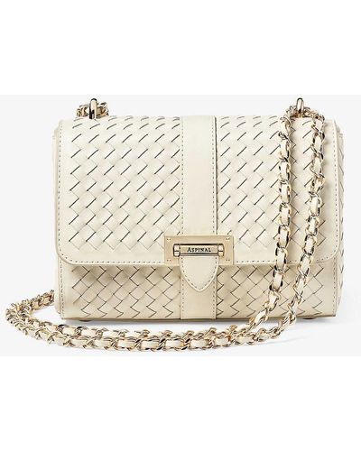 Aspinal of London Lottie Slot-weave Leather Crossbody Bag - Natural