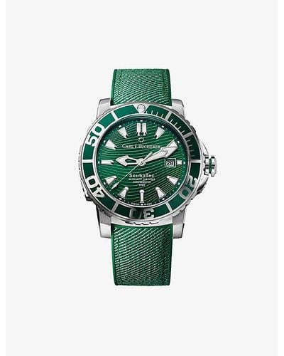Carl F. Bucherer 00.10632.23.93.01 Patravi Scubatec Stainless-steel Automatic Watch - Green