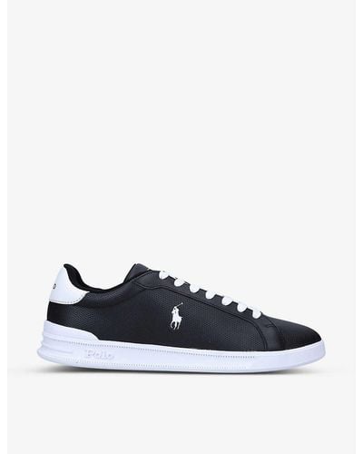 Polo Ralph Lauren Heritage Court Ii Logo-embroidered Suede Low-top Trainers - Blue