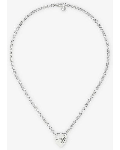 Gucci Trademark Logo-engraved Sterling- Necklace - White
