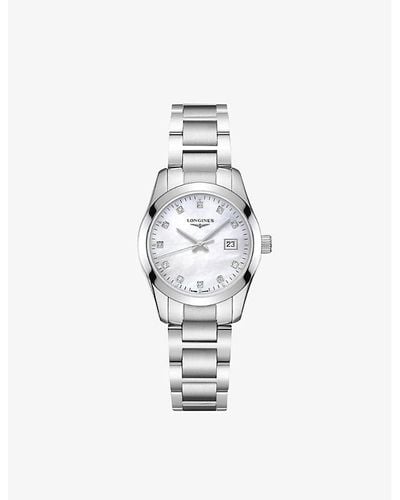 Longines L22864876 Conquest Classic Stainless-steel And 0.601ct Round-cut Diamond Quartz Watch - Metallic