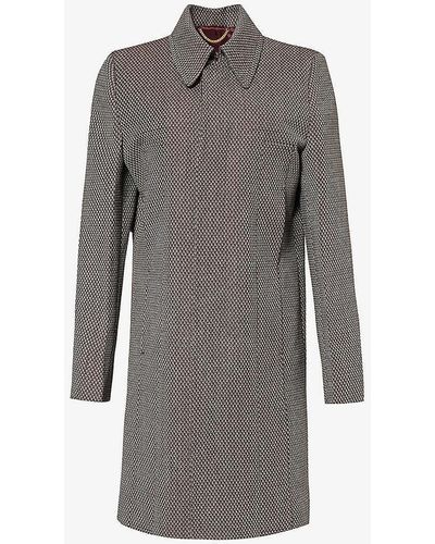 Victoria Beckham Single-breasted Boxy-fit Wool Coat - Grey