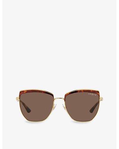 Vogue Vo4234s Irregular-frame Metal Sunglasses - Metallic