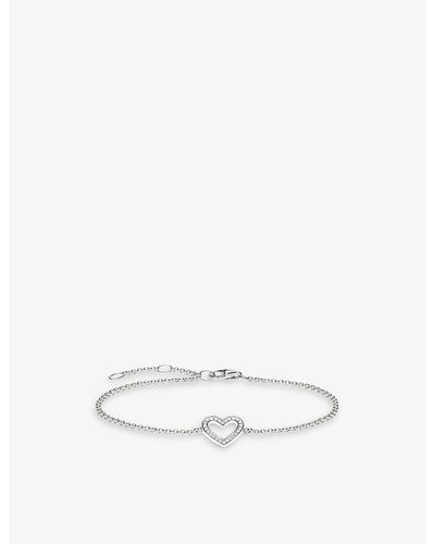 Thomas Sabo Heart-shaped Sterling-silver And Cubic Zirconia Bracelet - White
