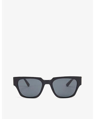 Giorgio Armani Ar8147 Rectangular-frame Acetate Sunglasses - Black