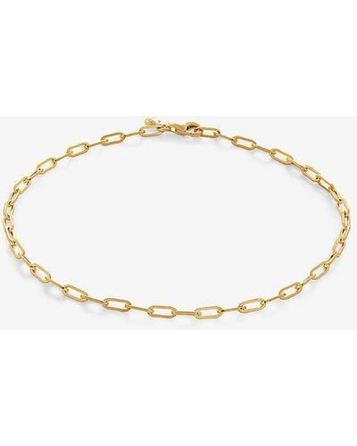 Monica Vinader Paperclip Mini Recycled 18ct Yellow -plated Vermeil Sterling-silver Chain Bracelet - Natural