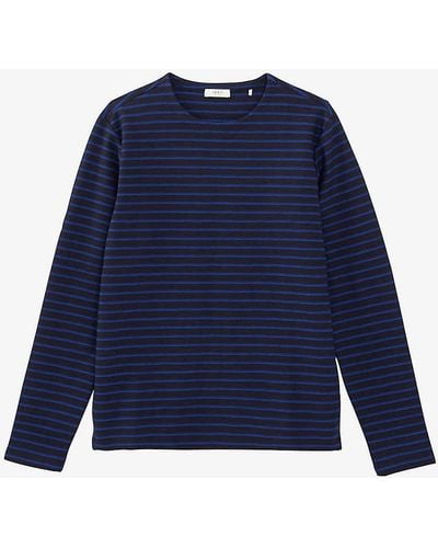 IKKS Stripe Long-sleeve Stretch Cotton-blend T-shirt X - Blue