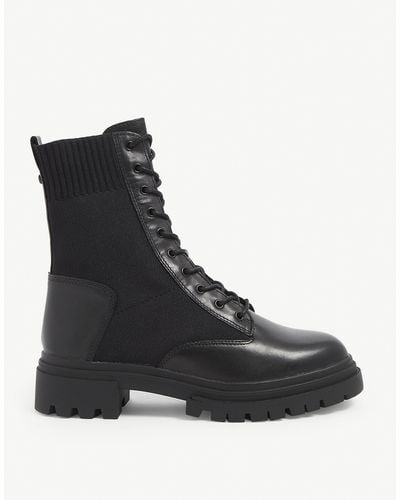 ALDO Reflow Chunky-soled Leather Combat Boots - Black