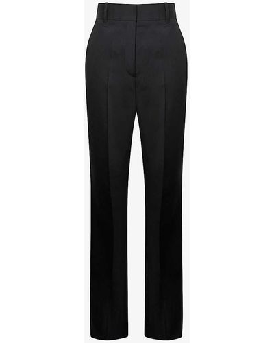 Reiss Haisley Flared-leg Mid-rise Stretch Wool-blend Trousers - Black