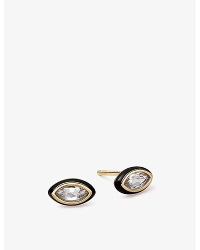 Astley Clarke Flare 18ct Yellow Gold-plated Vermeil Sterling-silver And White Topaz Stud Earrings