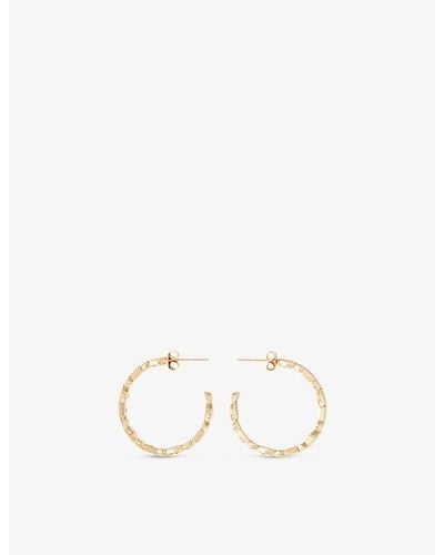 Maje Crystal-embellished Brass Hoop Earrings - Natural