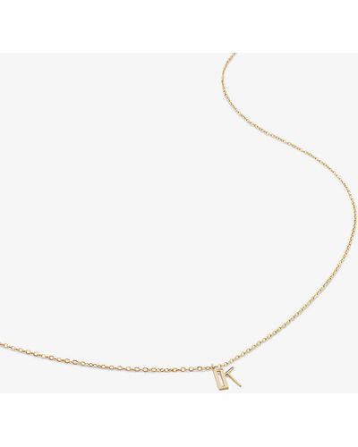 Monica Vinader Small Letter K 14ct Yellow-gold Pendant Necklace - White