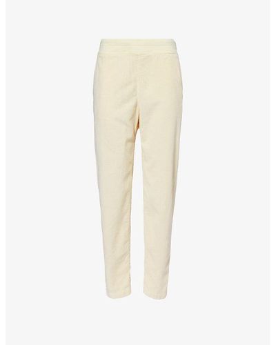 James Perse Corduroy-textured Tapered High-rise Stretch-cotton Pants - Natural