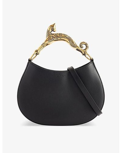 Lanvin Cat Leather Top-handle Bag - Black