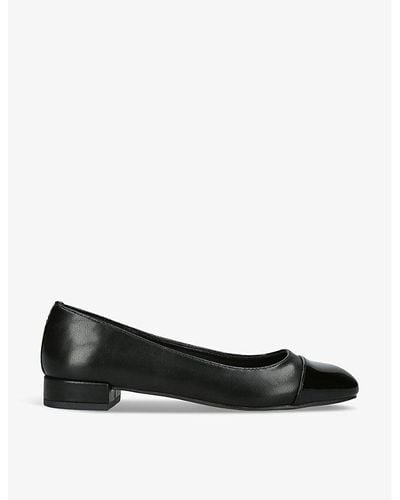 Carvela Kurt Geiger Riviera Toe-cap Faux-leather Court Shoes - Black