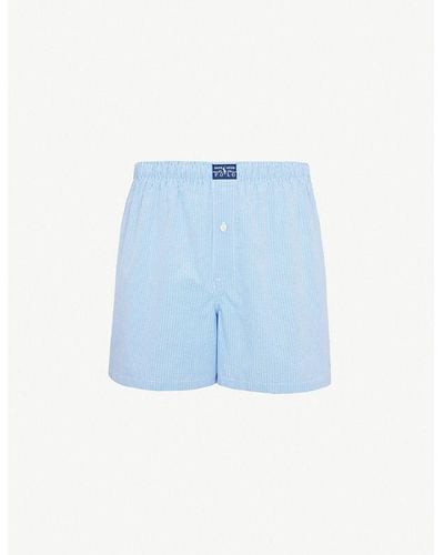Polo Ralph Lauren Gingham Relaxed-fit Cotton Boxers Xx - Blue