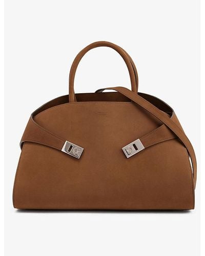 Ferragamo Hug Leather Top-handle Bag - Brown