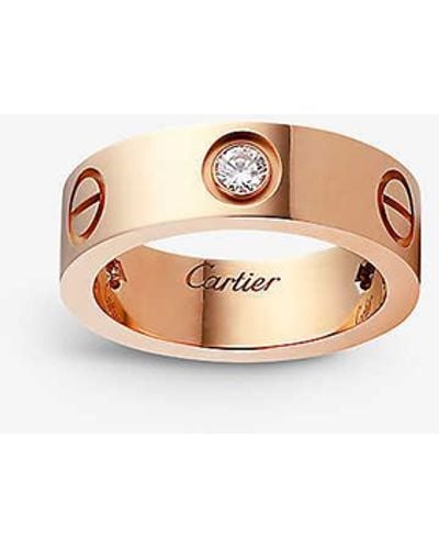 Cartier Love 18ct Rose-gold And 3 Diamonds Ring - Multicolour