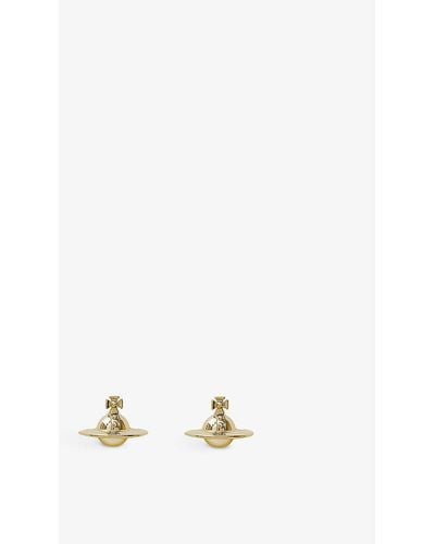 Vivienne Westwood Solid Orb Brass Stud Earrings - Metallic