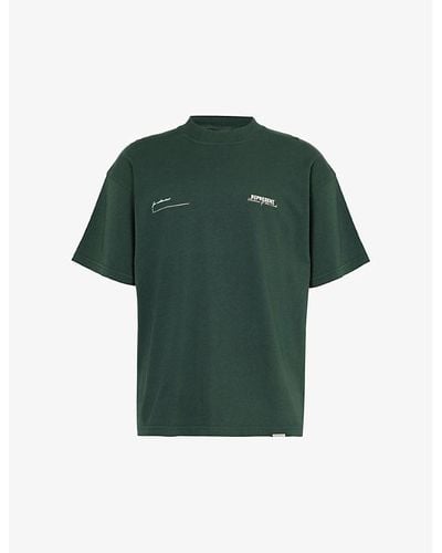 Represent Patron Of The Club Brand-print Cotton-jersey T-shirt X - Green