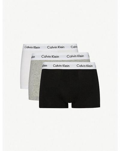 Calvin Klein Cotton Stretch Low-rise Trunks Pack Of Three - White