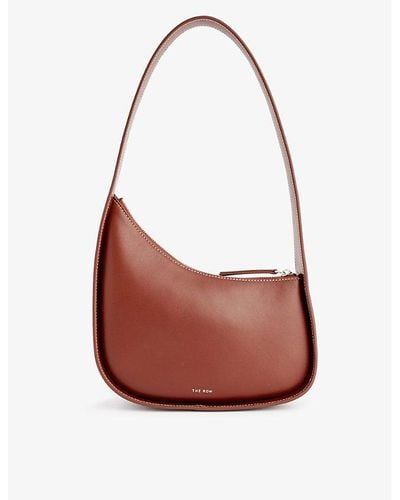 The Row Half Moon Leather Shoulder Bag - Red
