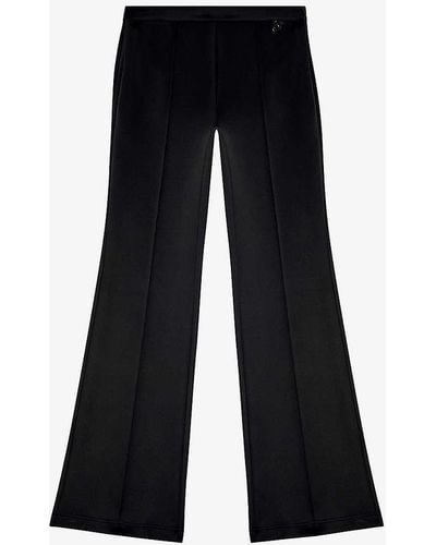 DIESEL P-maevy Cut-out Bootcut-leg Mid-rise Stretch-woven Trousers - Black