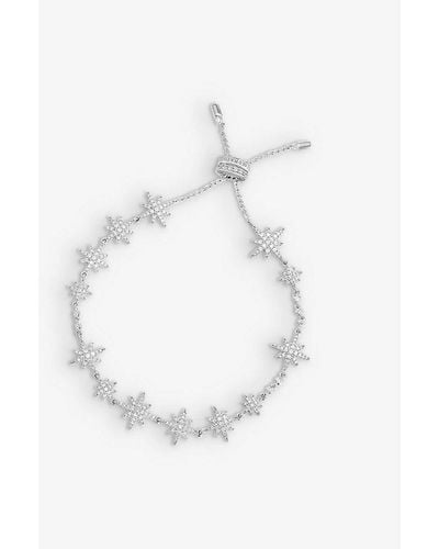 Apm Monaco Star-link Sterling-sliver And Zirconia Bracelet - White