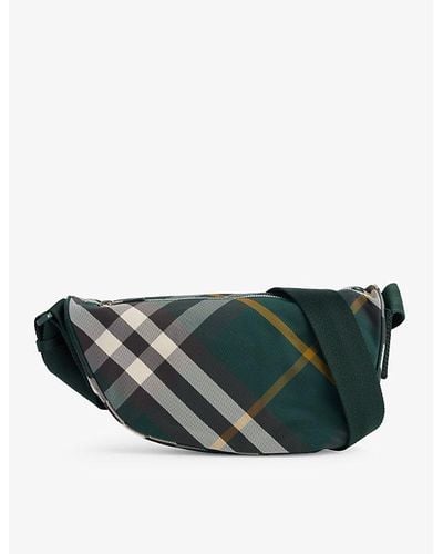 Burberry Shield Woven Cross-body Bag - Green