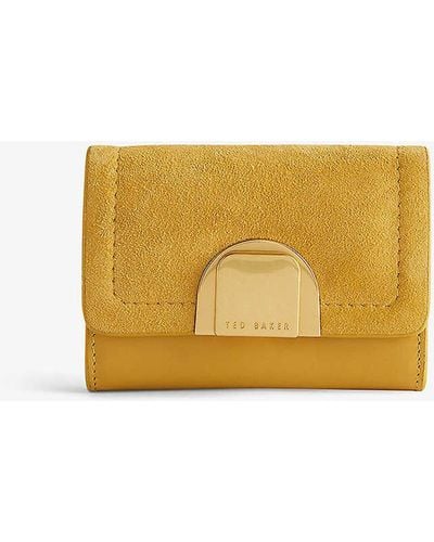 Ted Baker Imperia Lock-embellished Small Leather Purse - Yellow