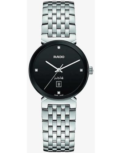 Rado R48913713 Florence Stainless-steel And Full-cut Diamond Quartz Watch - Black