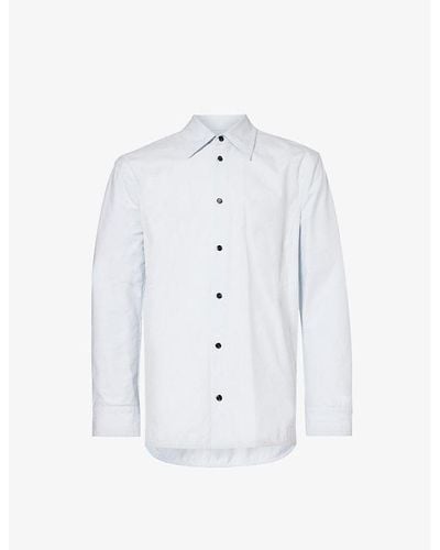 Bottega Veneta Spread-collar Long-sleeve Cotton Shirt - White