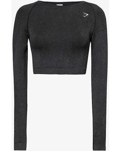 GYMSHARK Adapt Fleck Fitted Stretch-woven Top - Black