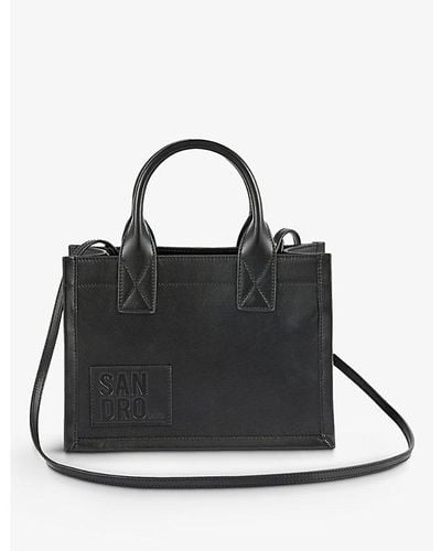 Sandro Little Kasbah Leather Tote Bag - Black