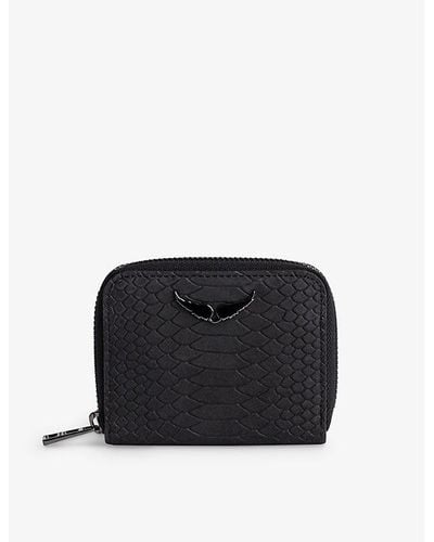 Zadig and Voltaire Black Glazed Leather Rock Chain Clutch Zadig