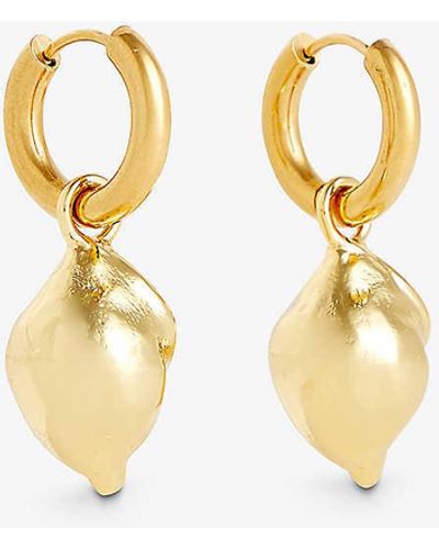 SANDRALEXANDRA Lemon 18ct Yellow- Plated Brass Drop Earrings - Metallic