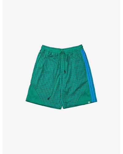 Song For The Mute X Adidas Brand-stripe Recycled Polyester Shorts X - Green