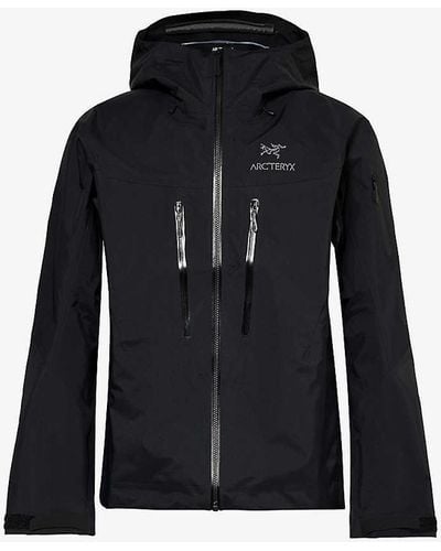 Arc'teryx Alpha Brand-print Regular-fit Shell Jacket - Black